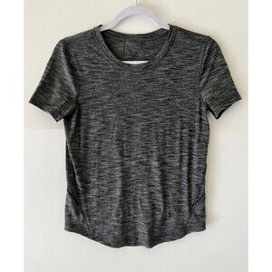 Lululemon Long Distance Shirt Women's Heathered Gray Short Sleeve Training Tee